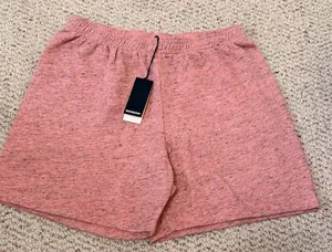 NWT MONROW Original Fleece Ultimate Shorts Pink Heather Made in USA Pull On S thumbnail 1