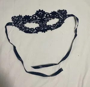 Black Lace Masquerade Eye Mask Venetian Costume Party Gothic Ribbon Ti thumbnail 1
