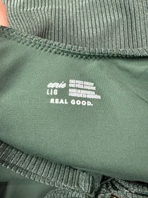 Aerie Olive Ribbed One Piece Swimsuit thumbnail 10