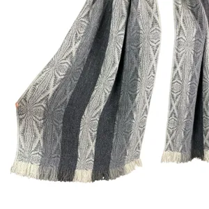 Qisu‎ Alpaca Acrylic Fringe Knit Scarf Cozy Neutral Wrap One Size thumbnail 3