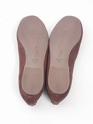 JOIE Brown Suede Almond Top Braided Trim Details Slip On Ballet Flats 8.5 thumbnail 2