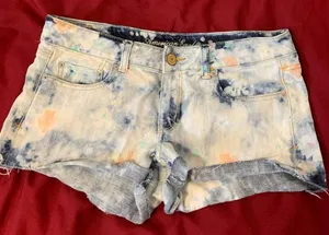 American Eagle Floral Distressed Denim Shorts thumbnail 2