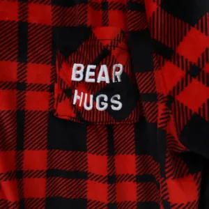 Cuddl Duds Pajama Top Womens XL Jammies For Our Families Red Plaid Bear Hugs Exc thumbnail 2