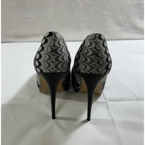 ANDREA Pink‎ & Black 4” Heels Floral Sexy Pumps- Size 8 thumbnail 4