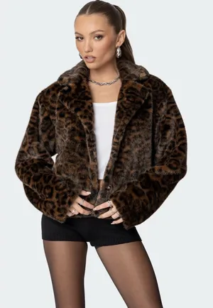 Edikted Leopard Print Jacket thumbnail 1