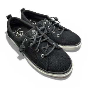 Sperry Black Canvas Boat Shoes Women Size 6.5 New Without Box thumbnail 1