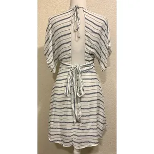 En Crême Striped Summer White/Blue Dress thumbnail 5
