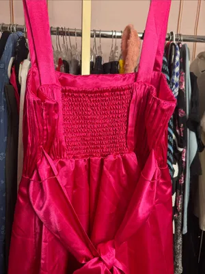 Maeve Anthropologie Bow-Tie Satin Mini Dress Pink. Size 4 thumbnail 7