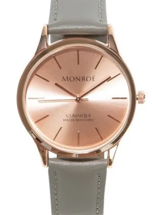 NWOT Monroe Classique Sunburst Solerose watch Gray thumbnail 1