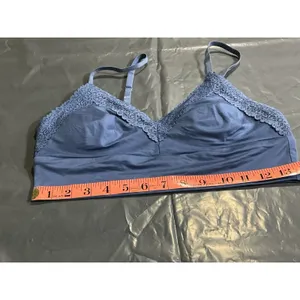 Aerie Bralette Women's M Blue Lace Trim Wireless Longline Adjustable Straps NWT thumbnail 3