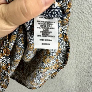 Wonderly Top Womens Large Brown Floral Long Sleeve Square Neck Dark Feminine‎ thumbnail 4