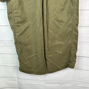 Free People Medium Green Utility Button Front Cuffed Sleeve Tunic Mini Dress thumbnail 6