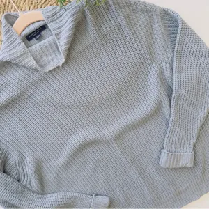AMERICAN EAGLE‎ Light Blue Knit Mock Neck Sweater Size S\XS thumbnail 4