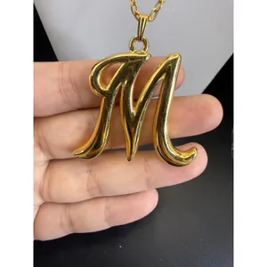 Vintage Avon 1992 Gold Tone “M” Initial Letter Pendant Chain Necklace 28” L thumbnail 7