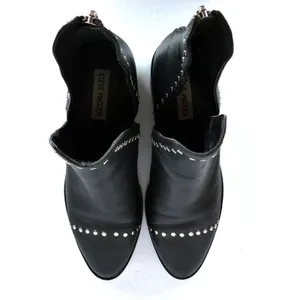 Steve Madden Conspire Ankle Boots Women 9M Black Leather Studded Cutout Rock thumbnail 8