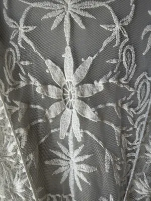 Floral Sheer Lace Cottagecore Tie Front Kimono Duster Cotton Blend thumbnail 3