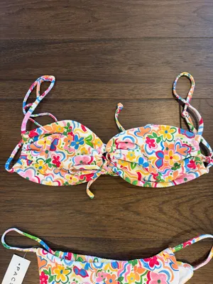 Pacsun Swim Mila Textured Curtain High Cut Bikini Bottom & Top Large - C27-115 thumbnail 7