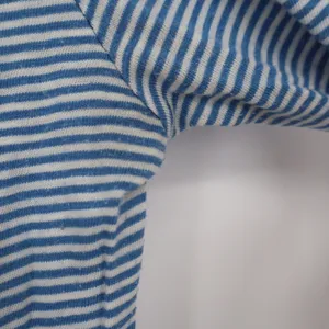 Old Navy Womens Blue White Striped Ruffle Henley Long Sleeve Top Tall Medium thumbnail 5