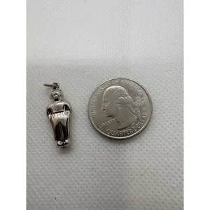 Vintage Dutch Boy Charm Pendant Silver Tone Rhodium Plated Marked Sterling 1.52g thumbnail 4