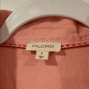 Pilcro Soft Pink Cropped‎ Boxy Short-Sleeve Top twill denim small thumbnail 5