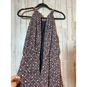 Ann Taylor Loft Halter Dress Size 10‎ Blue Geo Terra Cotta thumbnail 4