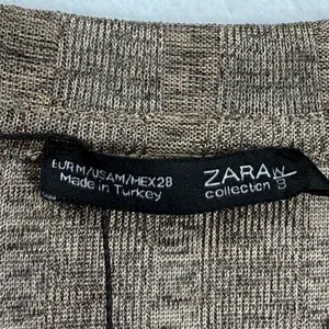 Zara Women M Ribbed V Neck Short‎ Sleeve Casual Dress Brown Collection B thumbnail 4