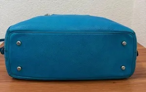 COACH Prairie Pebbled Leather Turquoise Color Satchel Crossbody RECOLORED! READ thumbnail 4