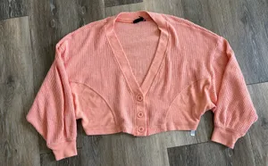 Out From Under Waffle Knit Henley Top Peach Coral Size Small Cozy Lounge thumbnail 1
