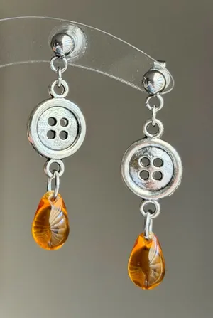 Handmade retro vintage fairy boho funky style dangle earrings🌀💛 thumbnail 1