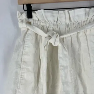 Aritzia Wilfred White Linen Belted Tie Waist Pull On Paperbag‎ Shorts thumbnail 3