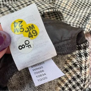 Ann Taylor Factory Houndstooth Plaid Checkered Pants Tie Belt Black White Tan 8 thumbnail 12