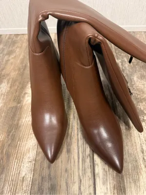 QIY Brown Knee-High Pointed Toe Stiletto Boots Size 9 thumbnail 7