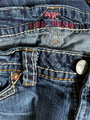MEK Distressed y2k New Mazatlan Slim Bootcut Denim Jeans- 27/34 but 28.75 Inseam thumbnail 3