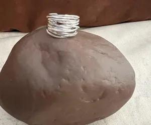 Silver metal stacked wired layer ring thumbnail 3