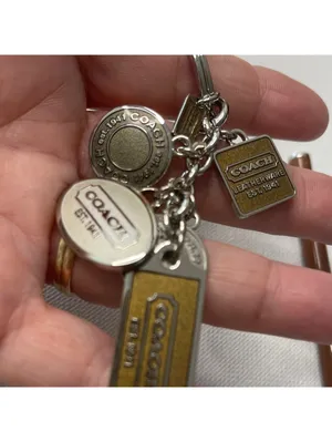 Coach Silver and Brown Logo Charms Keychain & Matching Pen NIP thumbnail 3