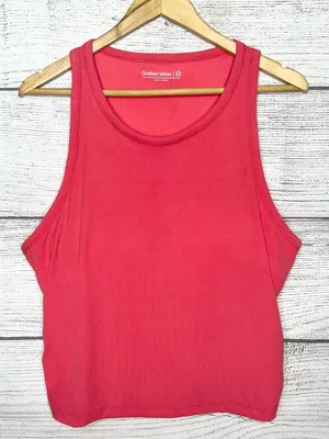 Outdoor Voices Coral Pink Ribbed Athletic Tank Top with Built In Bra Size XXL thumbnail 2