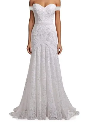 Women’s Bohemian Wedding Dress Zip Up Back with Ivory Lining Size 18W NWT thumbnail 1