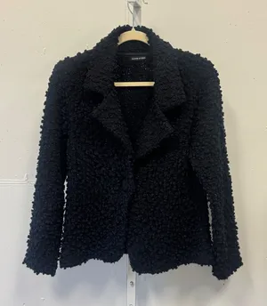 Dunnes Stores St Bernard Black‎ Popcorn Knit Shimmer Cardigan Jacket Size 10-12 thumbnail 1