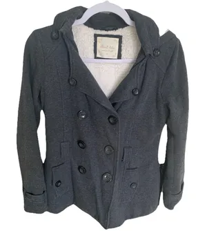Altar d' state women's dark grey cotton jacket with front buttons, size M 0031 thumbnail 1
