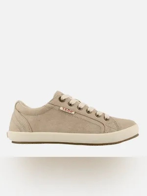 Taos Footwear Star Oat Wash Canvas Beige Canvas Lace-Up Women's Sneaker Size 8.5 thumbnail 2