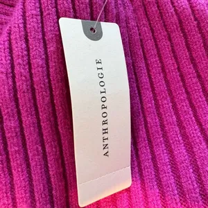 NWT By Anthropologie Kendall Hot Pink Off Shoulder Sweater S thumbnail 10