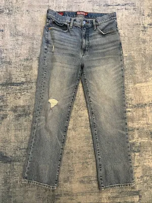 Lucky Brand Light Wash Distressed Zoe High Rise Straight Ankle Mom Jeans Size 10 thumbnail 1
