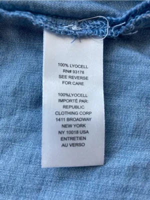 Workshop Republic Clothing Blue Lyocell Ruffle Sleeve Button Top NWT XL thumbnail 7