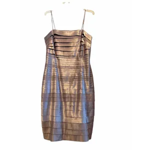 Connected Apparel NWT Champagne Sparkly Dawn Oliva Cocktail Dress - Size 10 thumbnail 5