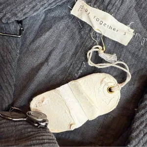 By Together Women’s S Corduroy Overalls Charcoal Gray‎ Relaxed Fit Boho Hipster thumbnail 6