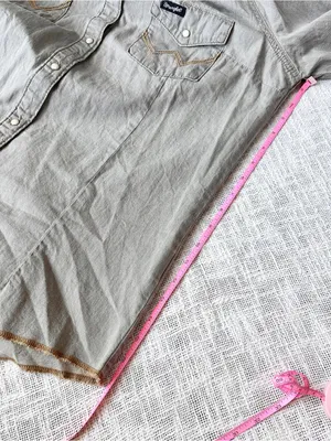 Wrangler "Retro" Long Sleeve Grey Denim Western Snap Shirt 🦅 Size Large thumbnail 7