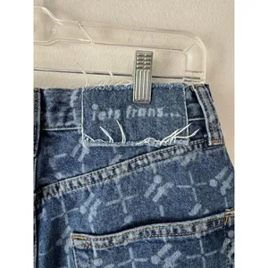 Urban Outfitters iets frans Monogram Denim Baggy Boyfriend High Rise Jeans Women’s Size 27 thumbnail 7