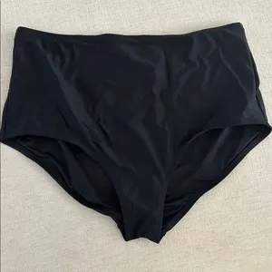 CUPSHE Plus Size Tankini V Neck High Waisted Asymmetric Flowy Hem,Black, 2X, NWT thumbnail 7