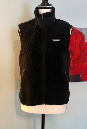 Vintage 1992 Patagonia PEF Fleece Vest Made In USA Men’s Medium M Black Full Zip thumbnail 1
