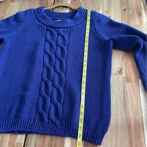 Cable Knit Sweater Deep Blue Purple size XL thumbnail 5